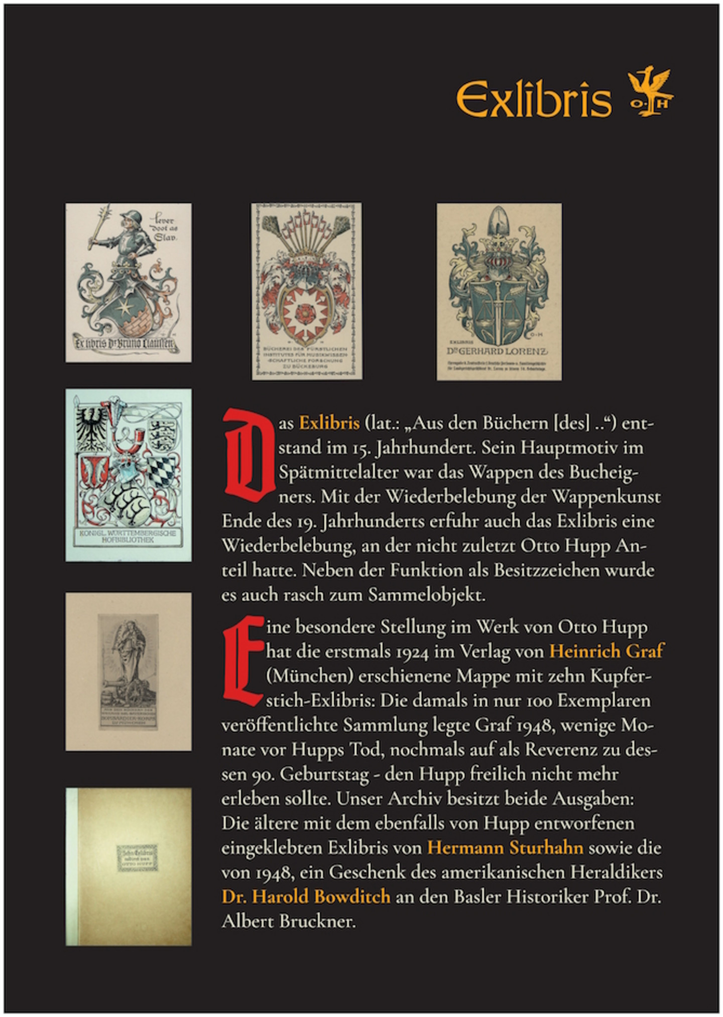 Tafel "Exlibris-Enwürfe"